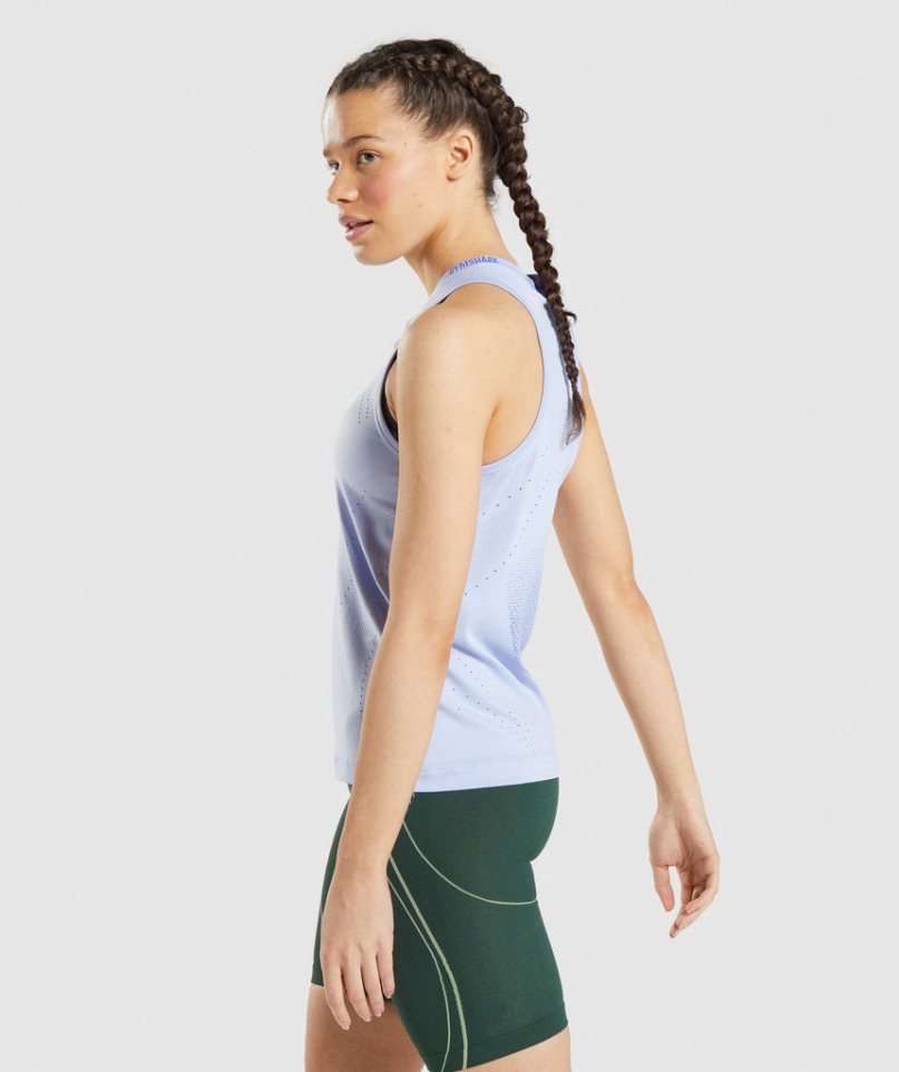 Women's Gymshark Apex Seamless Tanks Light Blue | CA 861DAN